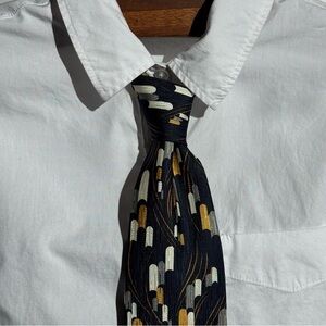 Vintage Format Silk Tie | Art Deco Abstract | Made in Japan